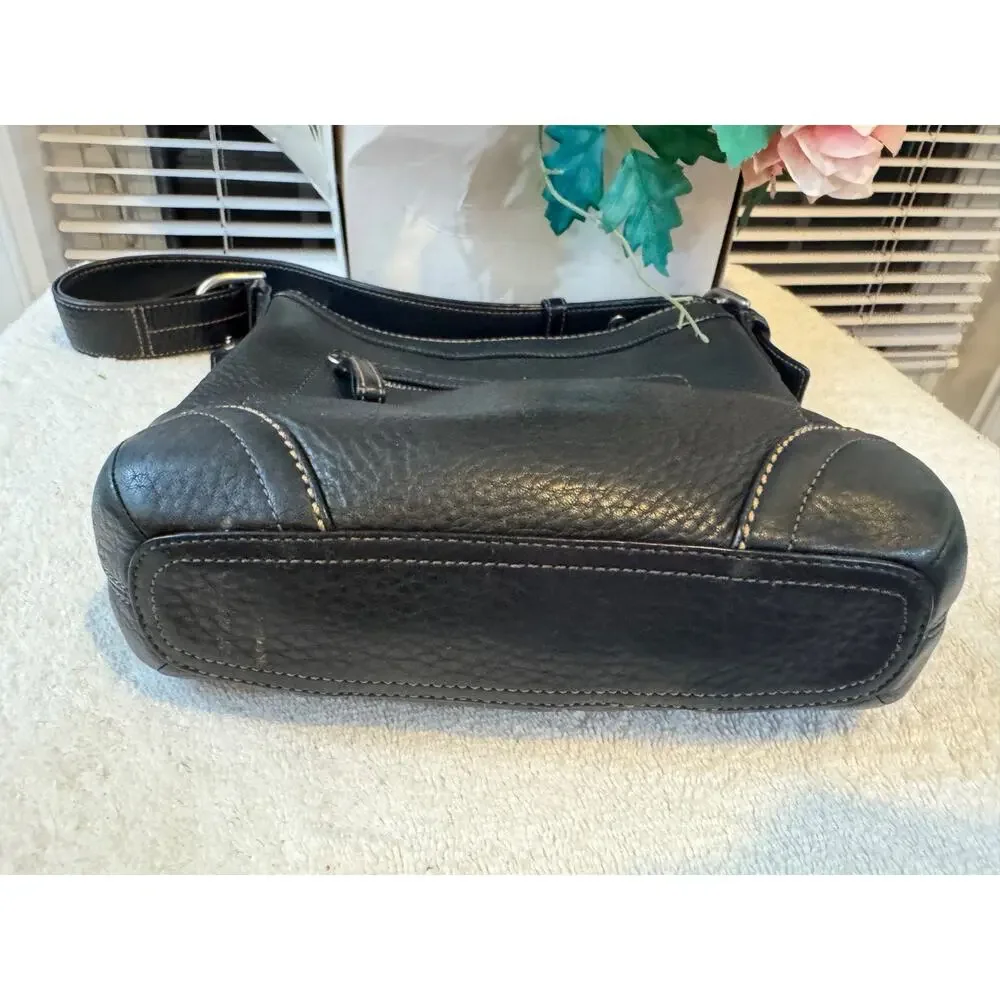 Y2K COACH F12319 PEBBLED LEATHER SHOULDER CROSSBODY BAG BLACKPURSE(150